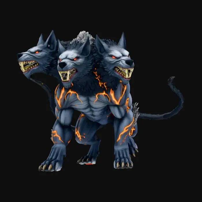 3D model for symmetrical placement of it's four legs. hell hound CHIMERA CERBERUS