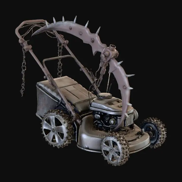 3D model for lawnmover with a grim scythe