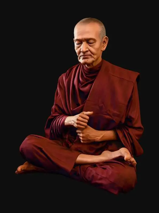 3D model for Meditiative Monk in Maroon Robes