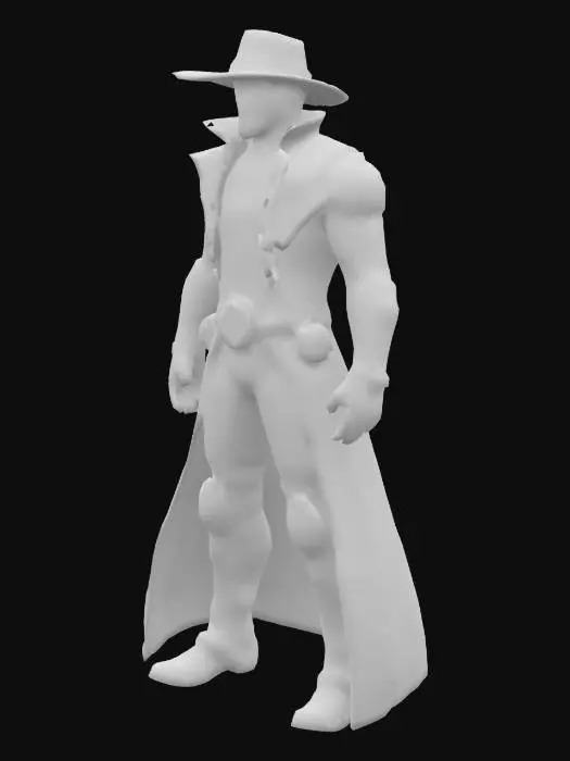 3D model for sci-fi space cowboy in A pose