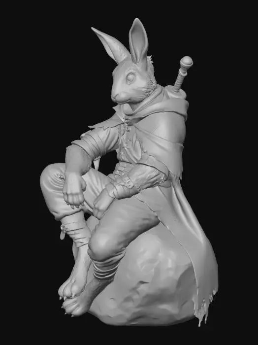 3D model for Rabbit Warrior in the Woods
