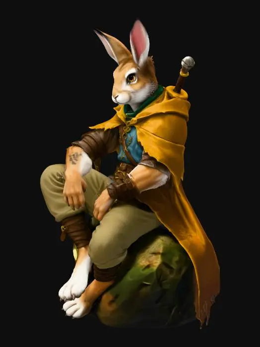 3D model for Rabbit Warrior in the Woods