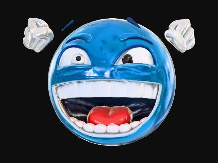 3D model for Ecstatic Blue Emoji