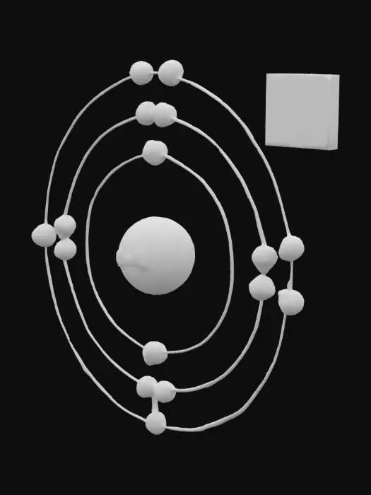 3D model for Sulfur-32 Atom Model