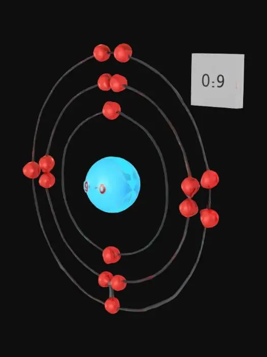 3D model for Sulfur-32 Atom Model