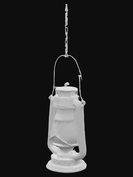 3D model for classic wooden lamp hanging from a wooden structure within a dense, mystical forest. earthy colors, warm candlelight creating intricate shadows on trees/fog. Photorealistic 4K, Blender Cycles. Evokes serene isolation.