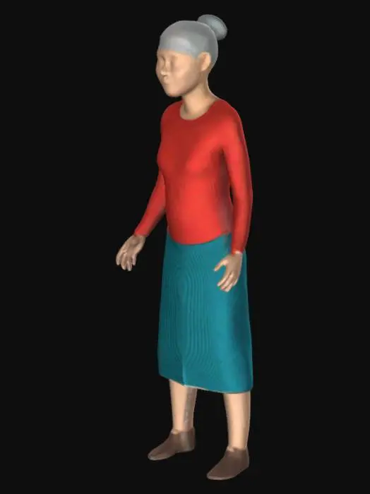 3D model for Elderly Woman Illustration