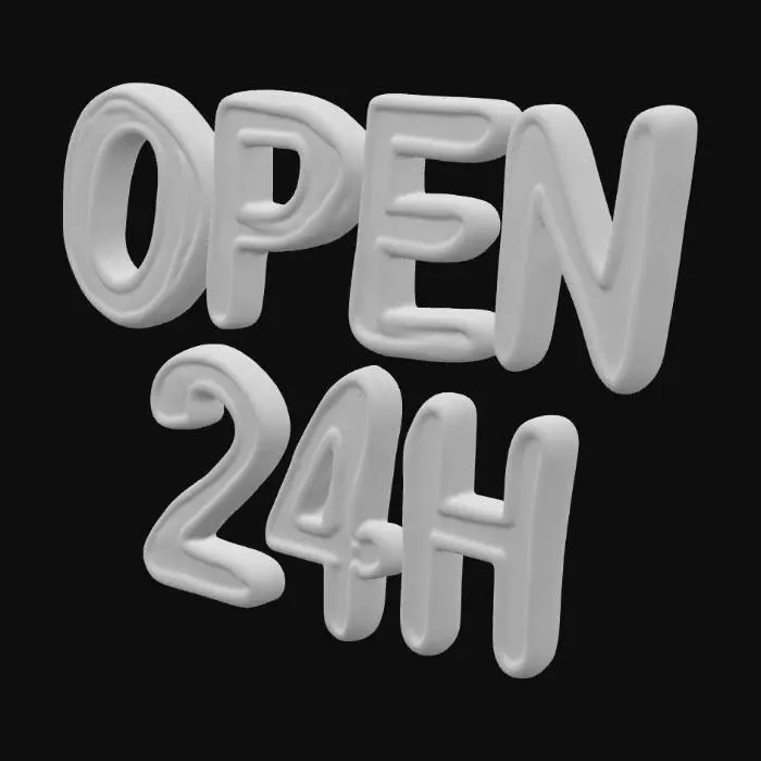 3D model for Neon Sign Open 24H