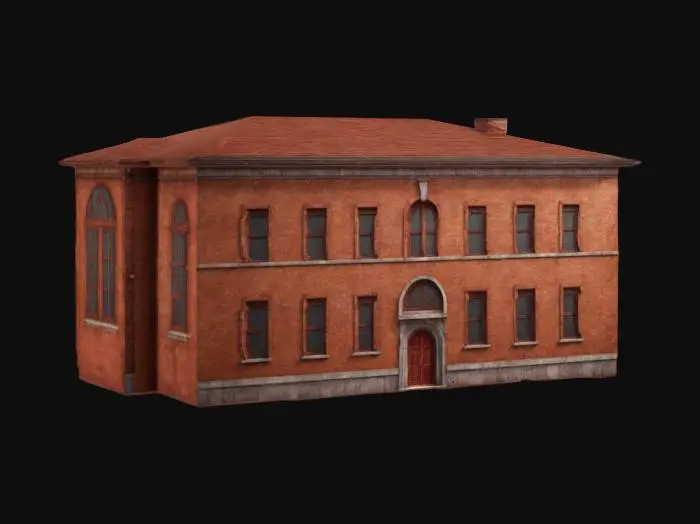 3D model for Brick Building with Windows