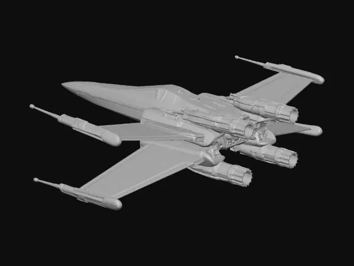 3D model for x wing fight with warp nacelles