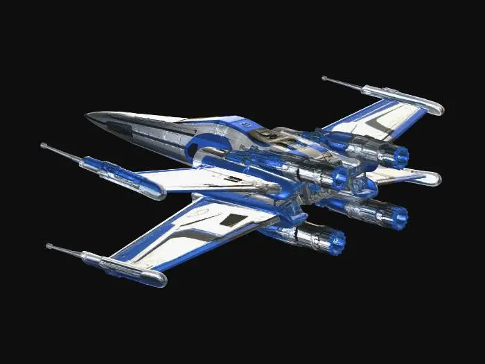 3D model for x wing fight with warp nacelles