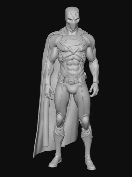 3D model for Superman and deadpool combination costume with mixture of iron man