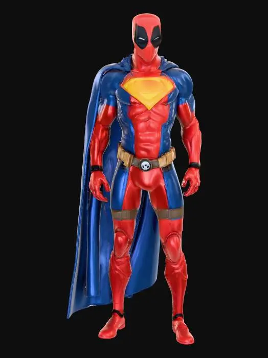 3D model for Superman and deadpool combination costume with mixture of iron man