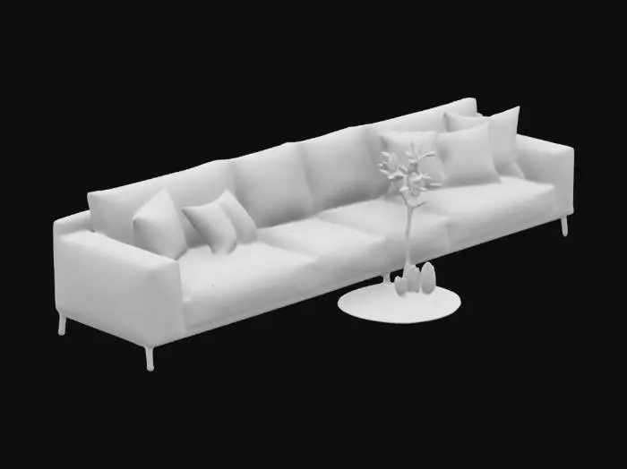 3D model for Serene Living Room Sofa