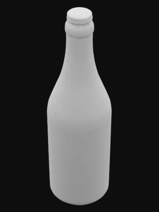 3D model for old look glass bottle with detailed glass texture.