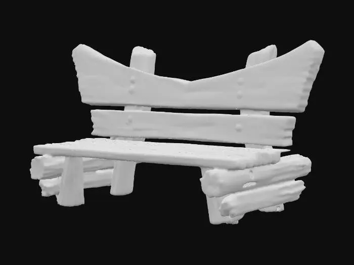 3D model for Rustic wooden bench