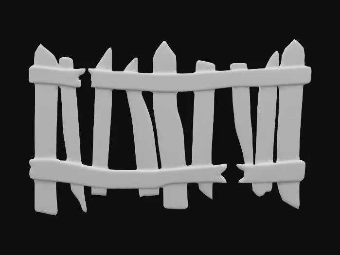3D model for Wooden Fence Illustration