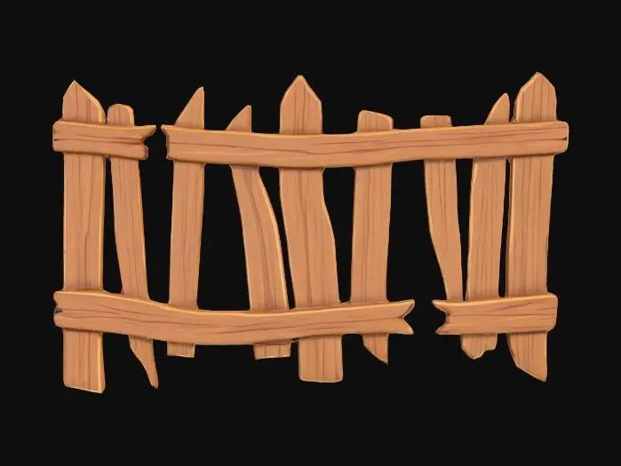 3D model for Wooden Fence Illustration