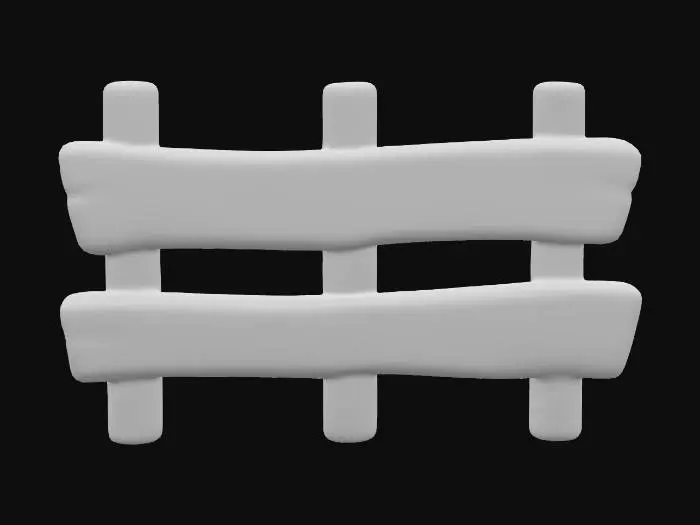 3D model for Wooden Fence Render