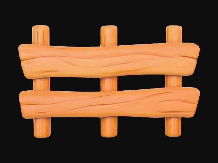 3D model for Wooden Fence Render