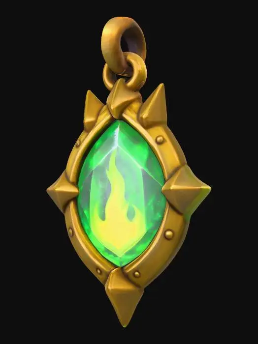 3D model for Emerald Flame Amulet