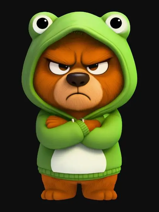 3D model for Grumpy Hoodie Bear