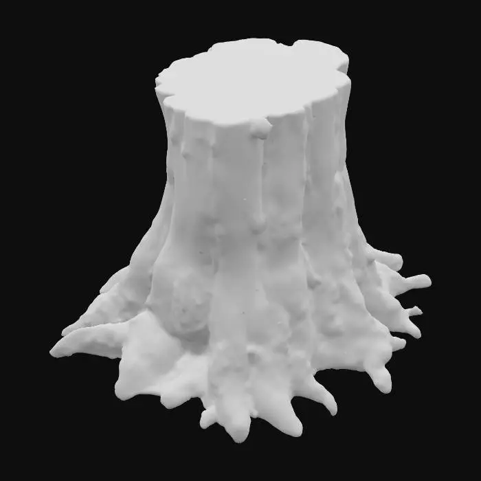 3D model for stylized tree stump, nature assets, mossy stump,
