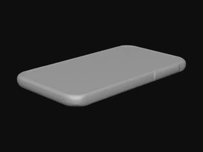 3D model for Samsung phone with a blue phone case with flowers with a black screen