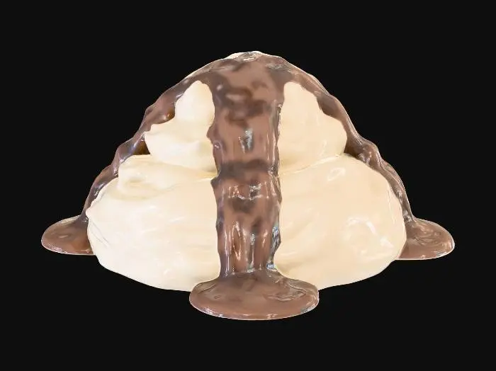 3D model for white mashed potatoes with brown gray on top