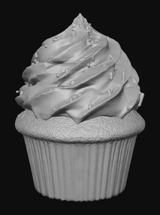 3D model for Buttermilk vanilla cupcake