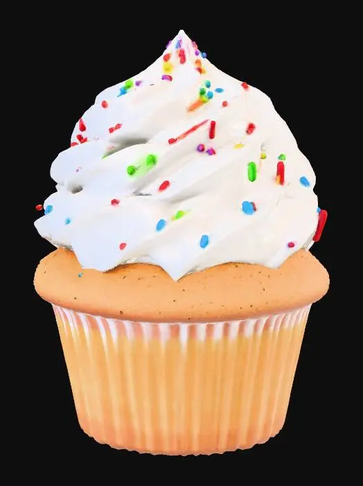 3D model for Buttermilk vanilla cupcake