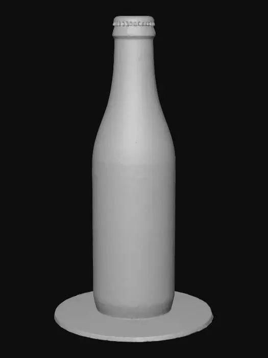 3D model for orange soda drink in a white glass bottle