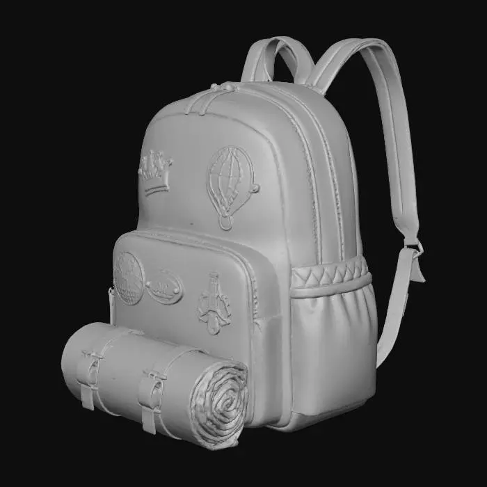 3D model for purple girly grown up traveling book bag