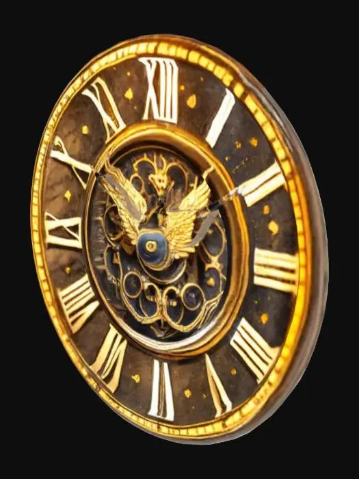 3D model for Vintage Winged Clockface