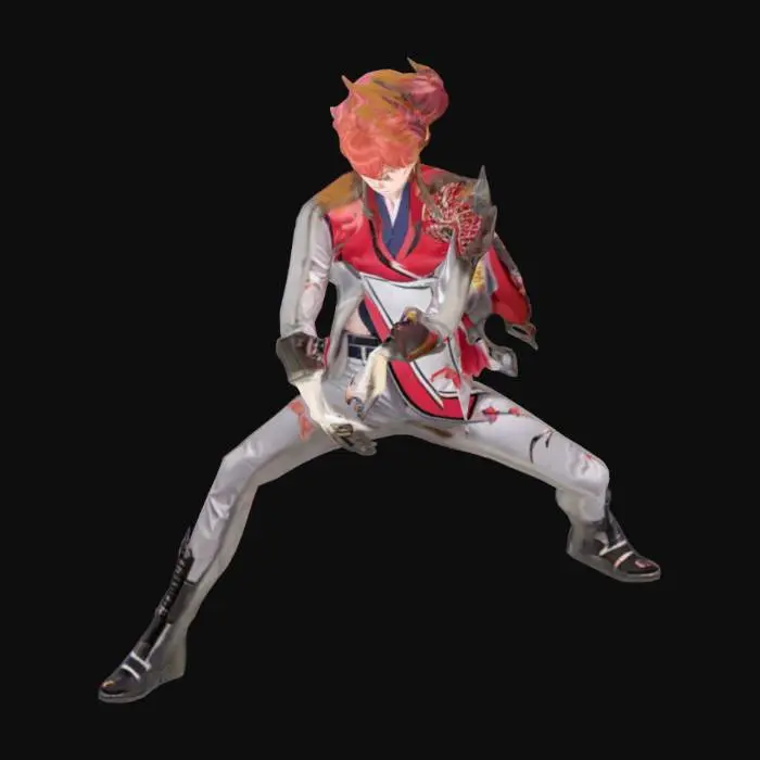 3D model for Genshin Character in Starry Background