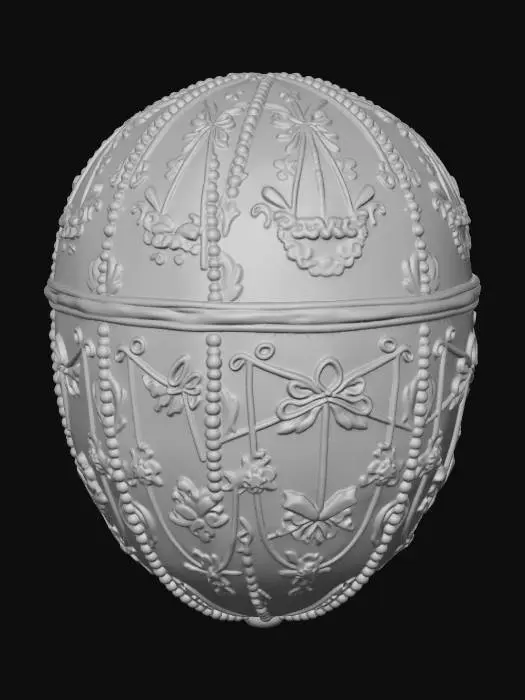 3D model for Ornate porcelain Easter egg with pearl trim