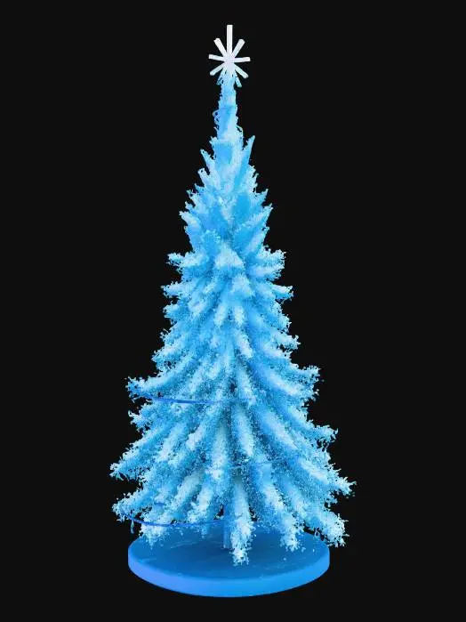 3D model for cyber christmas tree with blue lights, 4k, #Christmas2025#