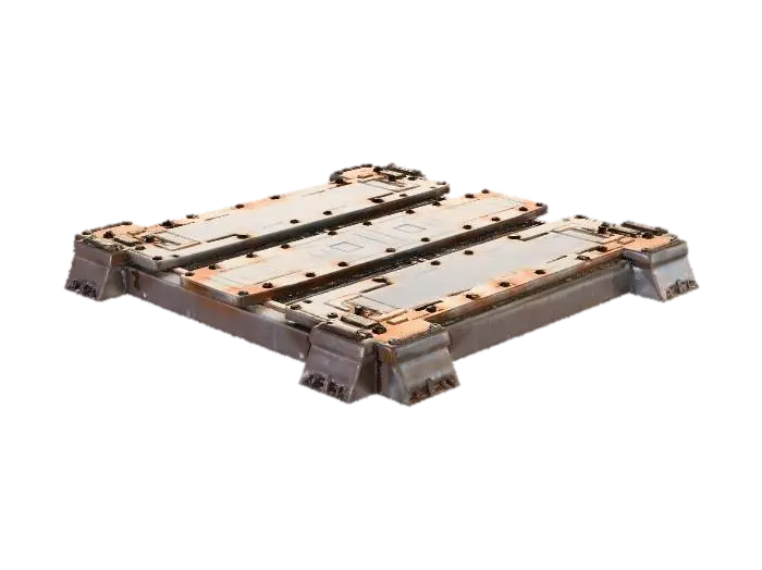 Standalone modular 1×3 sci-fi road panel. Long rectangular plate with segmented… - Segment 3D model, vytvořený pomocí AI