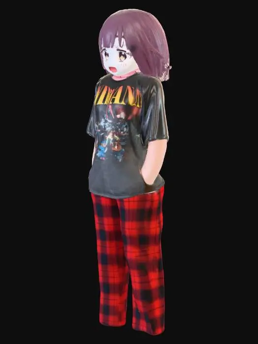 3D model for Anime Grunge Style