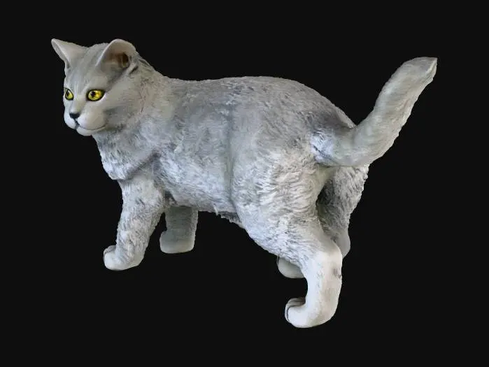 3D model for Gray Cat Sculpture