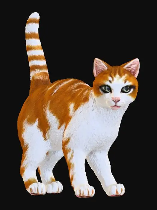 3D model for Ginger Cat Statue