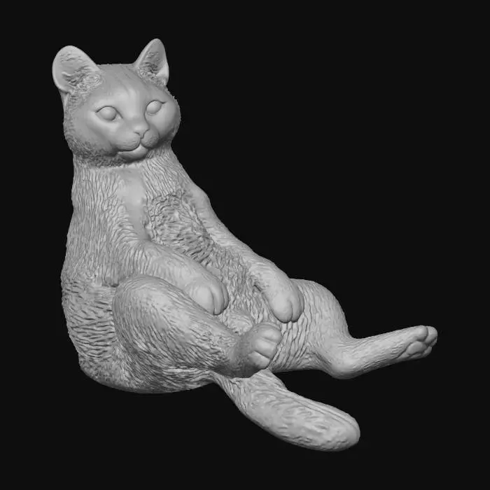 3D model for Relaxed Feline Figure