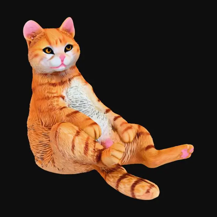 3D model for Relaxed Feline Figure