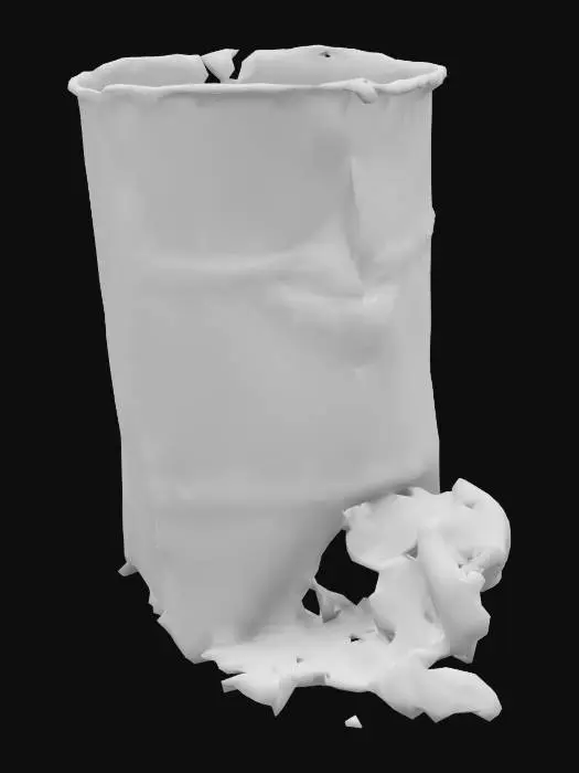 3D model for Rusted, Broken, Metal Barrel, Soot and Blackened from fire.