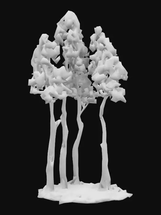3D model for Three Trees, Dark and Tall, Ultra Realistic
