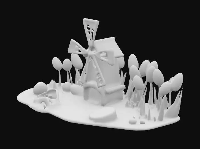3D model for #AroundTheWorld#, tulips, windmill, wooden shoe and gouda cheese