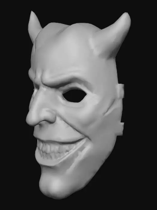 3D model for evil grin mask
