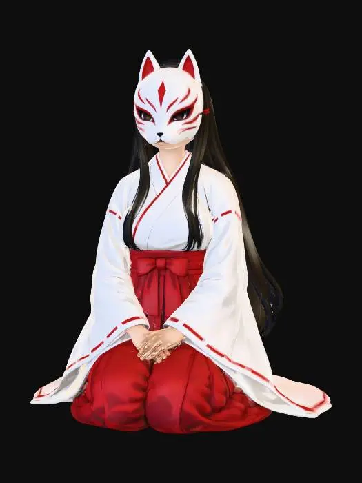 3D model for Kitsune Miko Silence