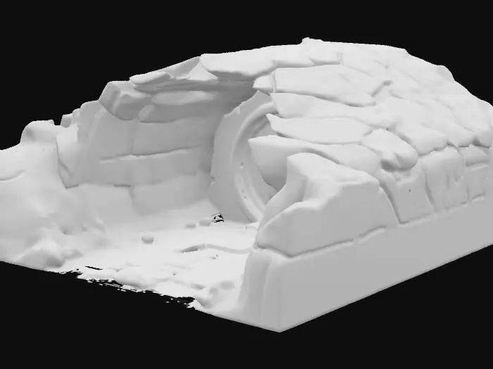 3D model for Stargate inside a shelter within a hill
