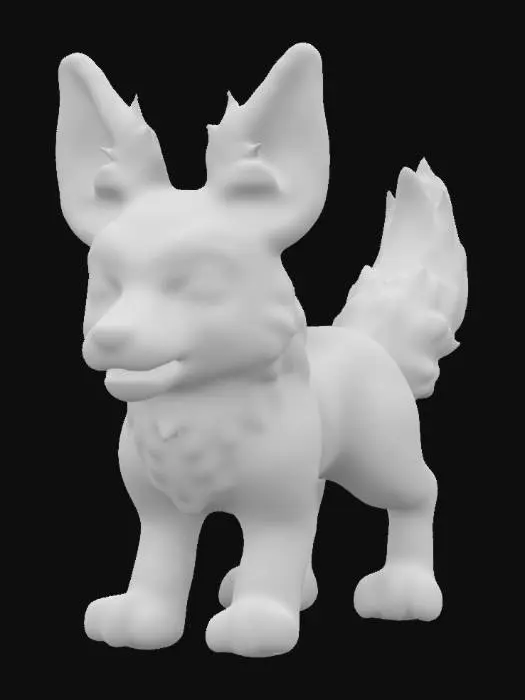 3D model for small totem of a jackal beast